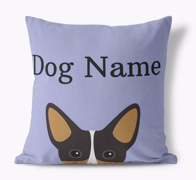 {dogsName}'s Icon & Name: Personalised {breedFullName} Canvas Cushion